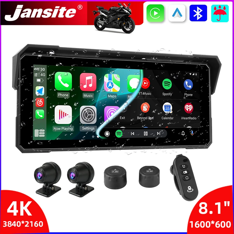 �y�Z�[�����zJansite �|�[�^�u�� 8.1 �C���` IP67 �h���I�[�g�o�C 4K DVR GPS �i�r�Q�[�V���� ���C�����X Carplay Android Auto ���g���R�[�_�[���j�^�[