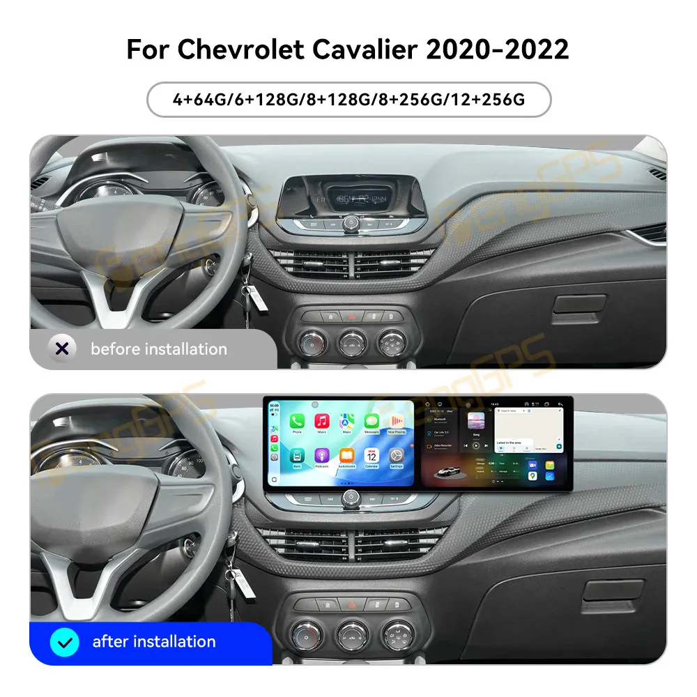 Dual 10.1 Inch Screen Carplay Android 15 Car Radio For Chevrolet Cavalier 2020-2022 GPS Navigation Head Unit Multimedia Player