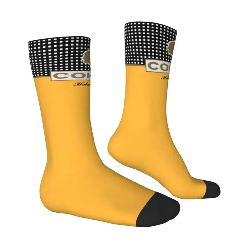 Funny Cohibas Habana Cuba Cigar Socks Men Women Warm 3D Printed Basketball Sports Socks