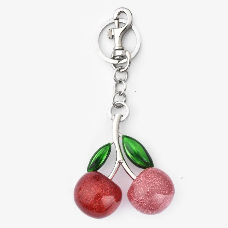 

Multi-color fashionable car keychain pendants, cherry keychain bag pendants, glittering cherry bag decorations
