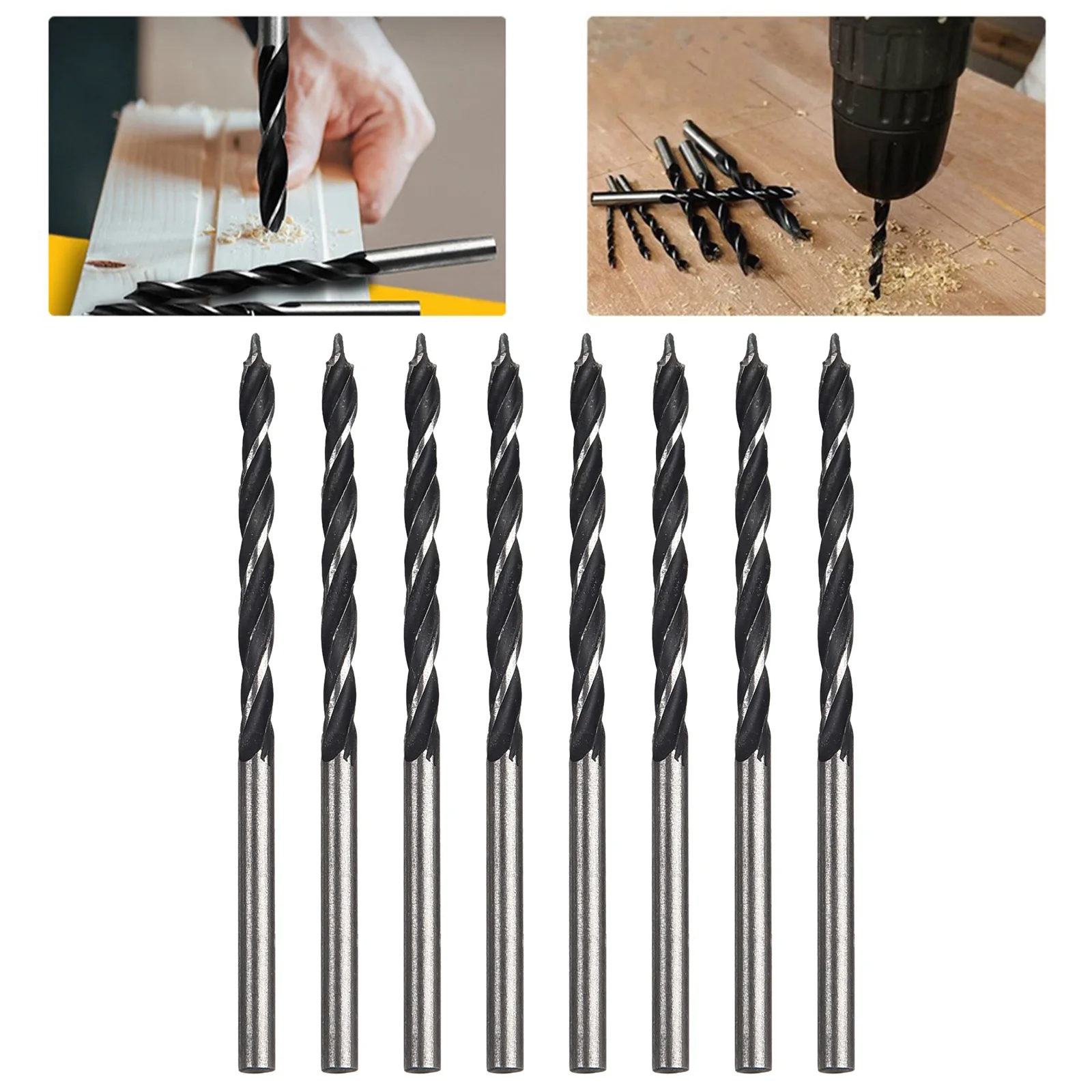 

8Pcs Wood Drill Bit Set 3MM Drill Bits Kit For Woodworking Wood Tools Spiral Drill Bit High Carbon Steel Center Point Drill Bit