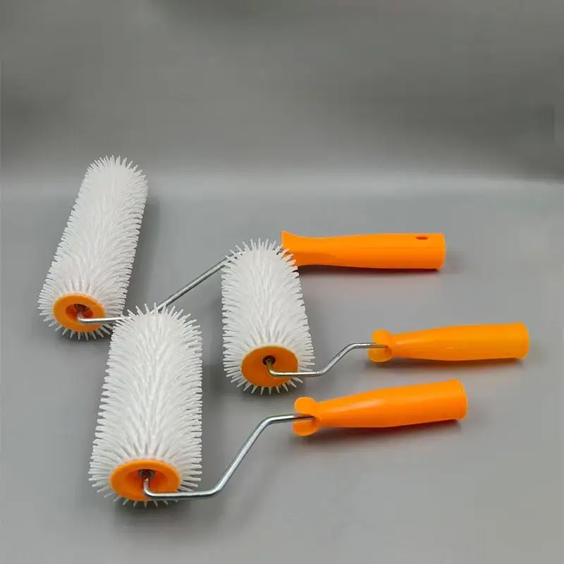 1PC 10/16/24CM Defoaming Drum Brush Spike Roller Latex Floor Self Compound Roller Leveling Screed Spiked Roller Paint Brush Roll