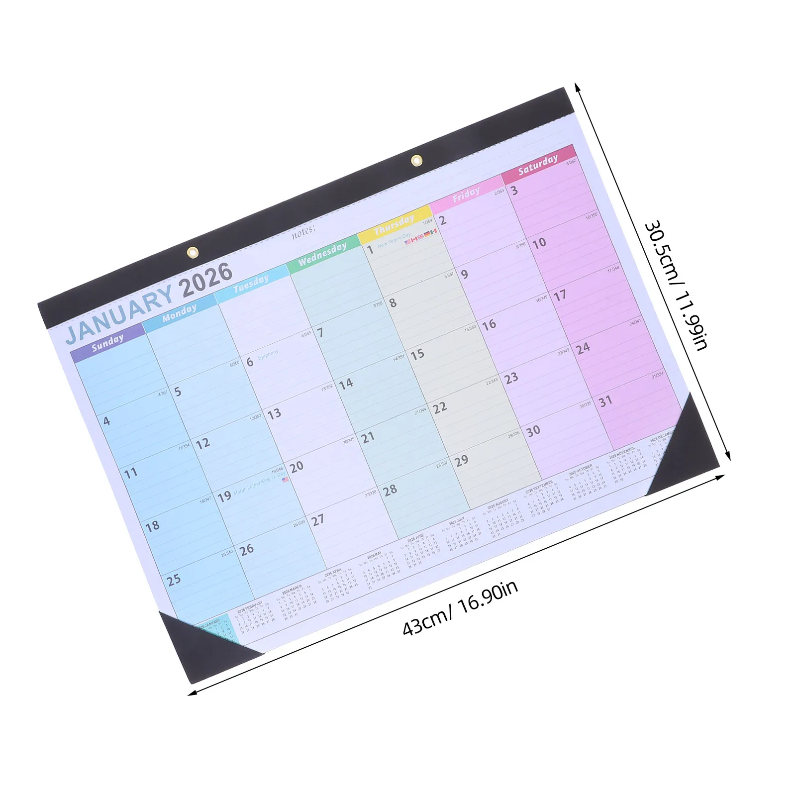 تقويم حائط 2026، مخطط شهري معلق لمدة 18 شهرًا، نمط بسيط لتنظيم المهام، جدول الأسرة والاستخدام المكتبي