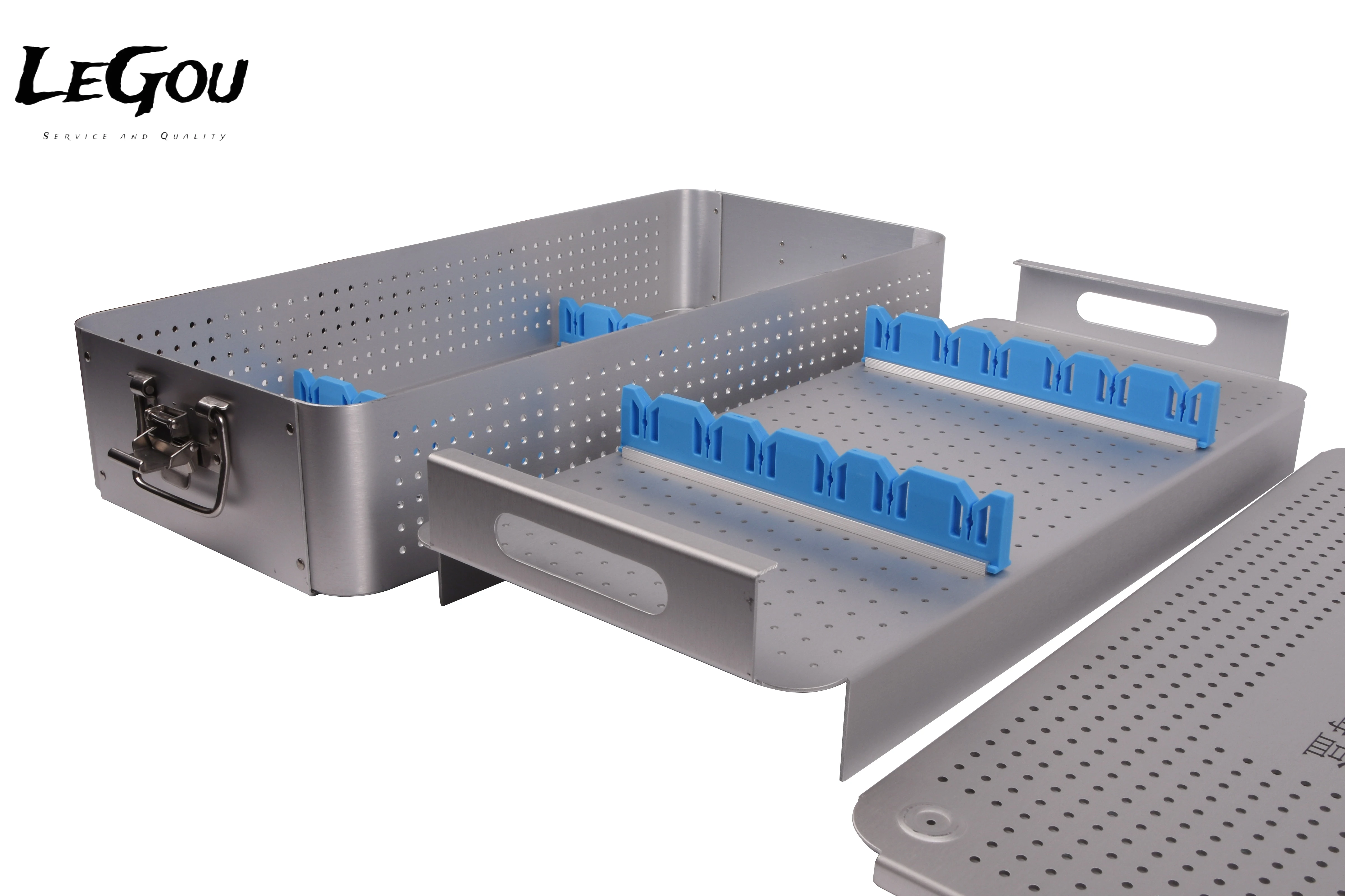 LeGou Professional Instrument Box 430*250*140 mm Aluminum Alloy Surgical Sterilization Box