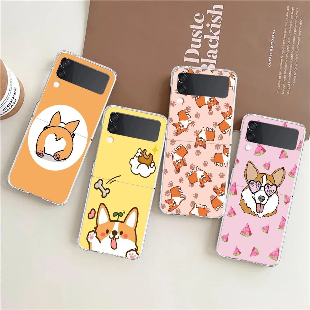 Phone Case For Samsung Galaxy Z Flip 3 4 5 6 7 Fold High Hard PC For Galaxy Z Flip3 Cover Cocker Spaniels Cartoons Dog Cute