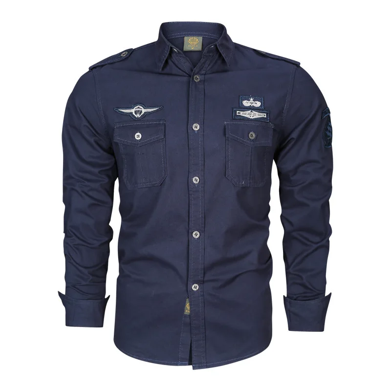 

Casual Long Sleeve Workwear Shirt for Men Outdoor Large Size Leisure Style Modern Wind Polyester Blend Fabric Color