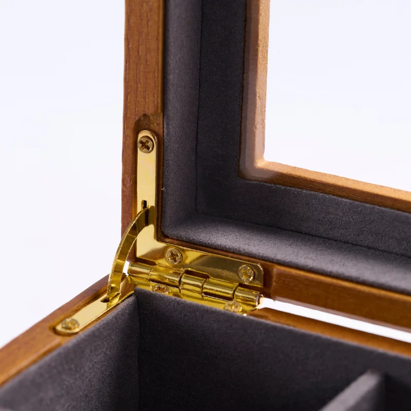 Oirlv Retro Wooden Jewelry Box Ring Necklace Bracelet Display Case Jewelry Case Transparent Jewelry Organizer Case For Women