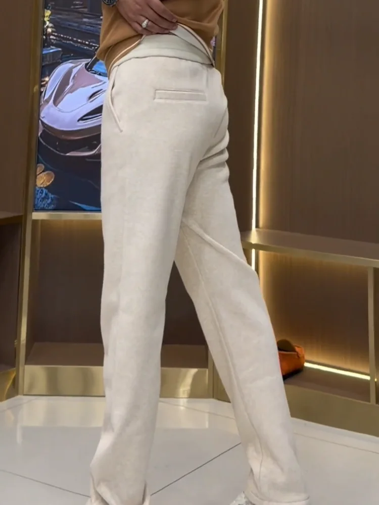 

Высококачественные мужские повседневные брюки: осенне-зимняя новинка, модные прямые брюки Haome, антибактериальные брюки-трубы