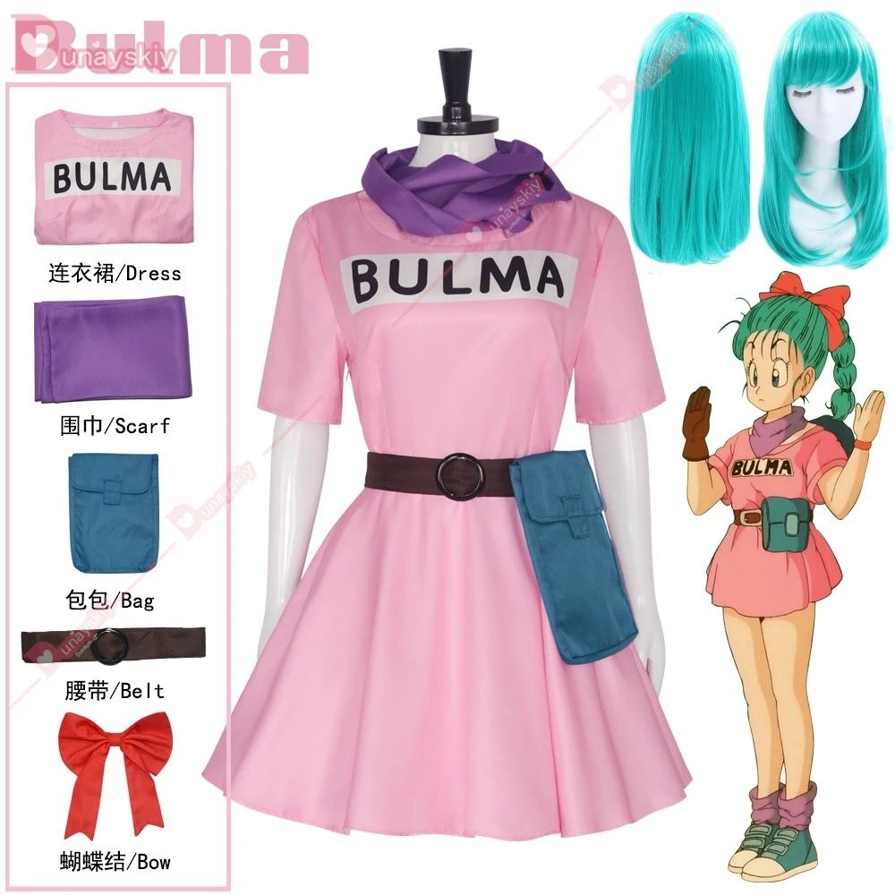 Anime Bulma Costume Cosplay Abito rosa Abiti per adulti Uniforme Kawaii Carnevale Masquerade Party Outfit