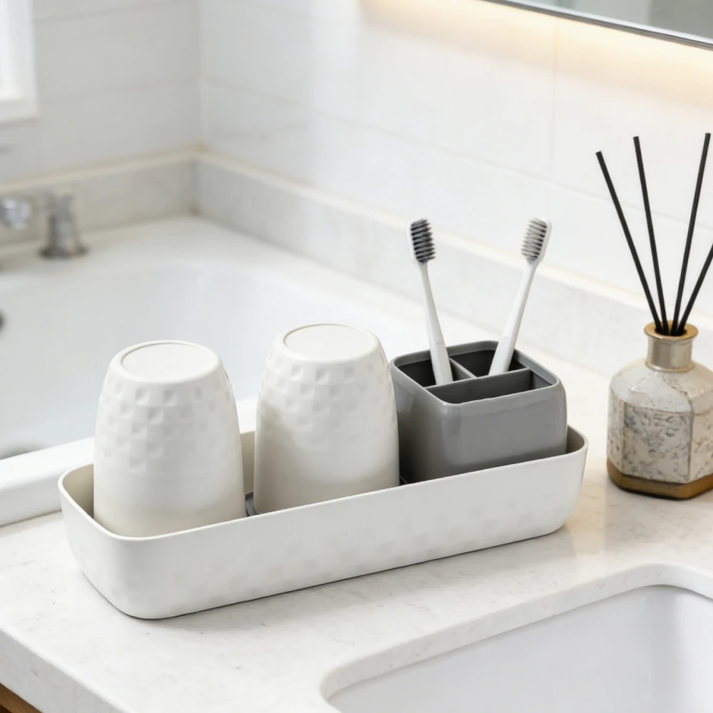 

Набор из 3-х настольных держателей для зубных щеток для организации ванной комнаты, хранения зубных щеток и пасты, аксессуары для ванной