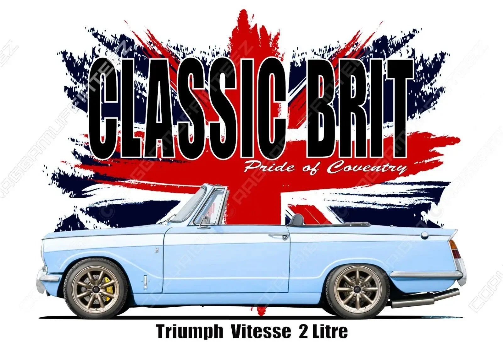 TRIUMPH VITESSE 2 LITRE t-shirt. CLASSIC BRIT. RETRO CAR. OLD SKOOL. FLAG.2025 Men T Shirt Casual Enthusiast T-shirt Graphic Sum