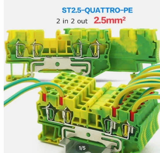 

Pure copper ST series PE rail type spring terminal block ST 2,5-QUATTRO-PE * 100pcs