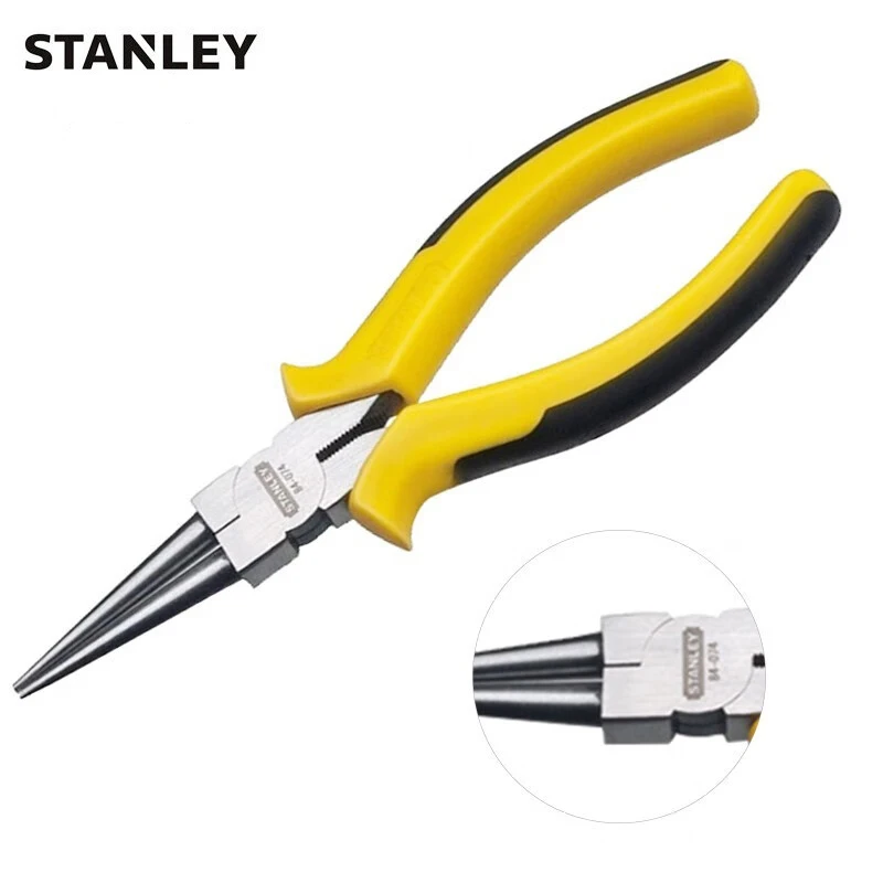 STANLEY STHT84074-8-23 Dynagrip Round-Nose Pliers 6-Inch Repair Multi-Purpose Pointed-Nose Electrical Pliers Needle-Nose Cutter