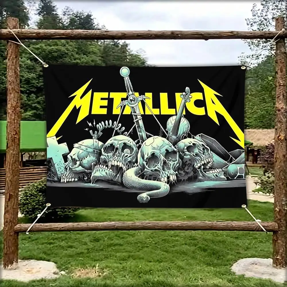 BAND M-Metallica 72 Seasons Flag Tapestry Banner for Bedroom Living Room Outdoor Camping Custom