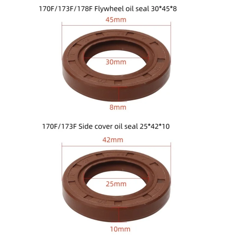 CRANKSHAFT OIL SEAL DIESEL ENGINE 170F 173F178F KM186 KD188 KD192F 195F GENERATOR 2KW 5KW 6KW SPINDLE OIL SEAL