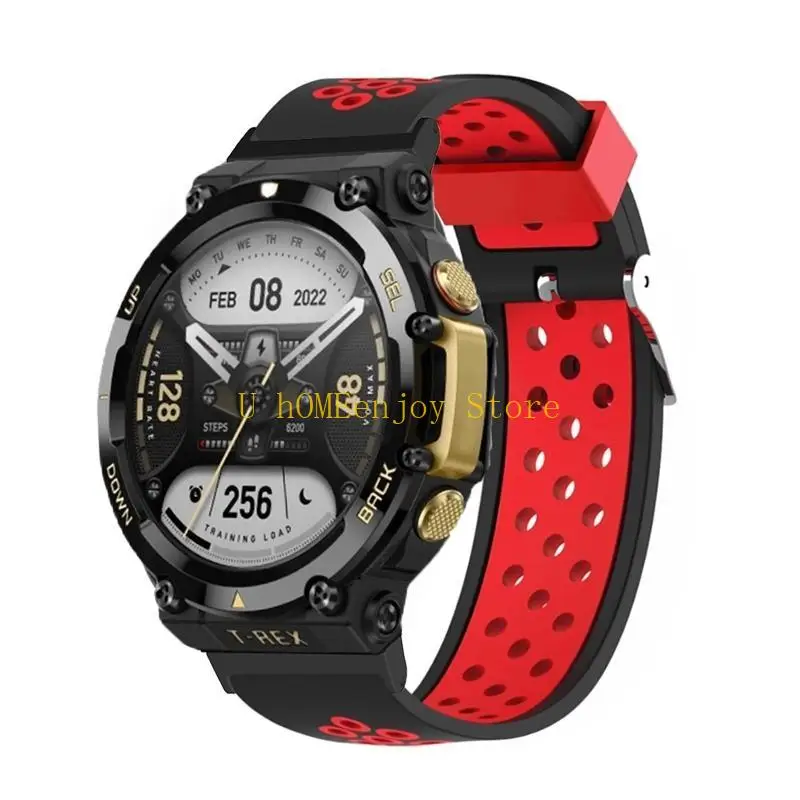

B0KF для HuamiAmazfit для 2 Регулируемый ремень для часов Двухцветный дышащий ремешок St