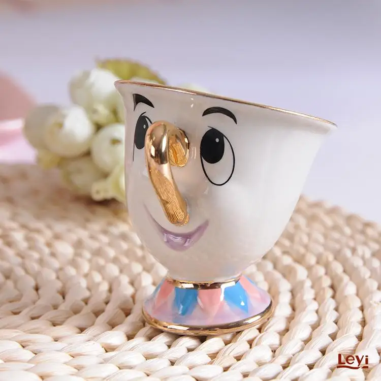 MINISO Disney New Cartoon teiera Cute Cartoon Beauty And The Beast caffettiere tazza Mrs Potts Chip Cup teiere Cup One Tea Sets