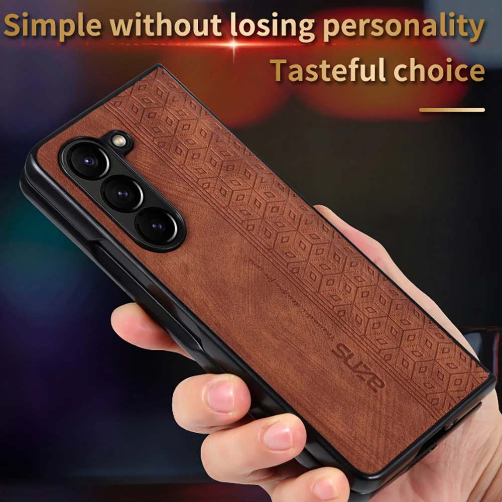 

Z Fold7 5G 2025 Luxury Case For Samsung Galaxy Z Fold 7 Armor Leather Back Cover For Galaxy Z Fold 6 5 4 3 Funda Shockproof
