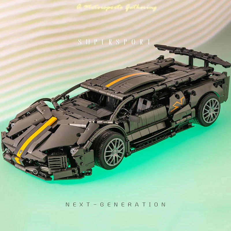 City Speed Technical Lamborghinied Racing Car Building Blocks Model Sports Vehicle MOC Assemble Bricks Toys for Kids Adult Gifts