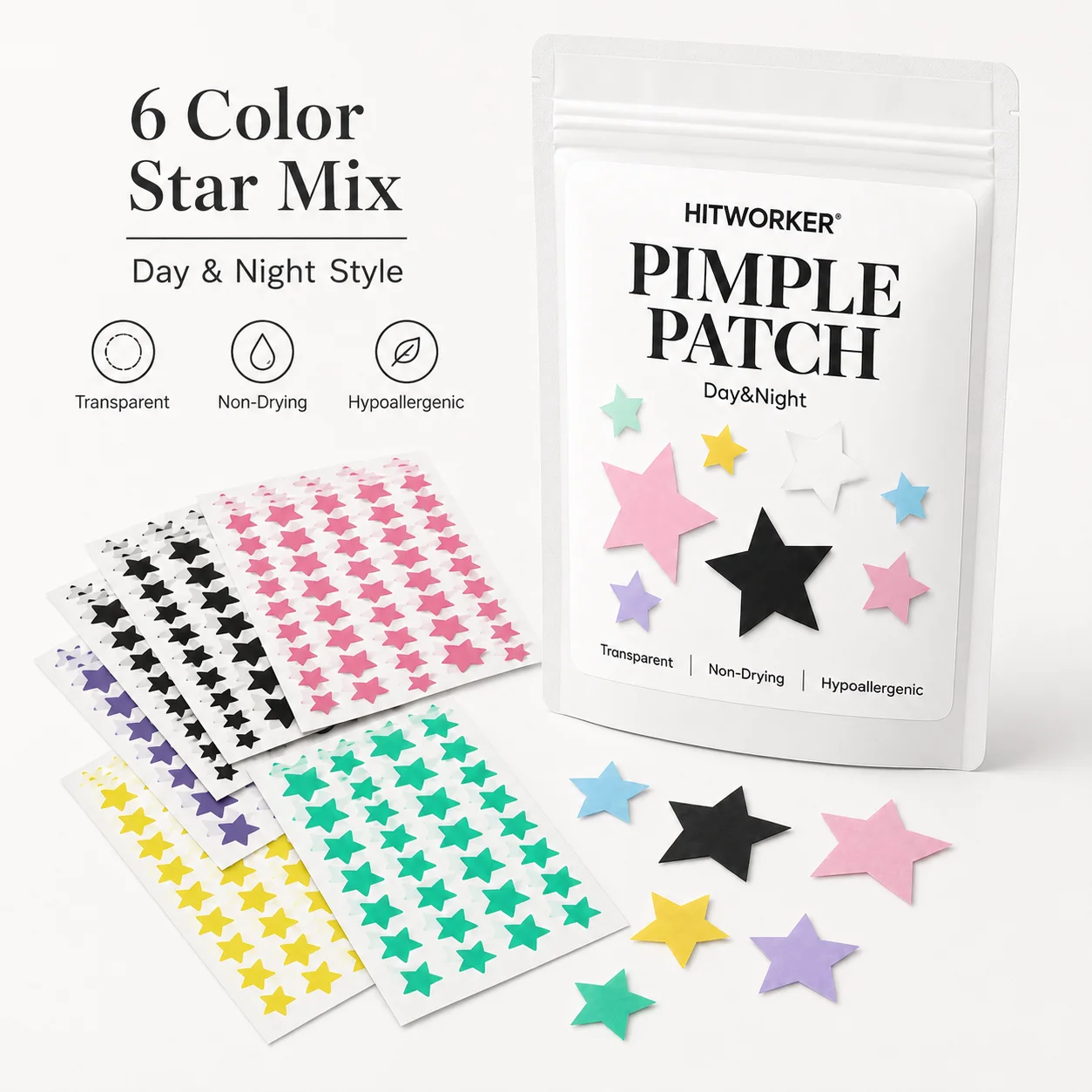 240PCS Pimple Cover Patches, Clear-Look Hydrocolloid Beauty Patches For Day And Night Use, Easy Peel Spot Cover