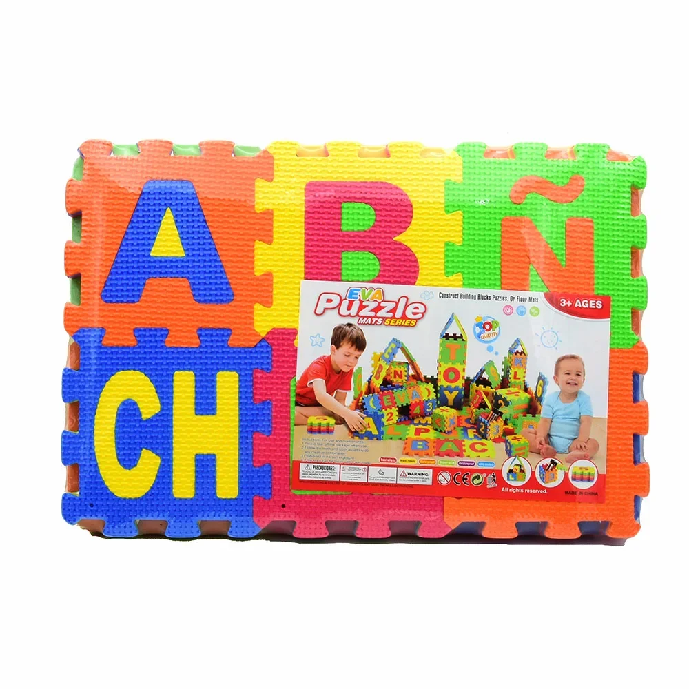 36pcs/pack 14cm Big Mats Children EVA Foam Spanish Alphabet Letters Numbers Floor Soft Baby Mat 3D Puzzle Kids Educational Toys