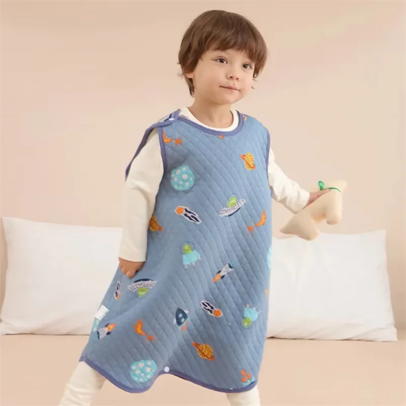 Baby Sleeveless Sleeping Bag Baby Vest Style Anti Kick Vest All Season One-piece Vest Thickened Vest For Belly Protection Warmth