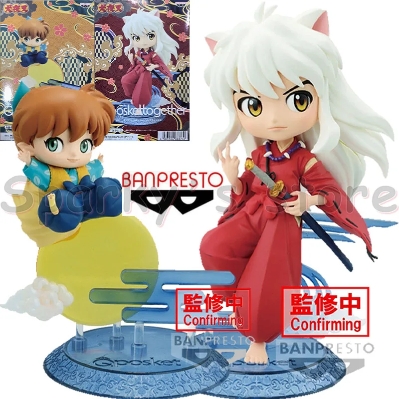 Bandai Original Q Posket Together Inuyasha Anime Figure Inuyasha Shippou Action Figure Toys For Boys Girls Kids Birthday Gifts