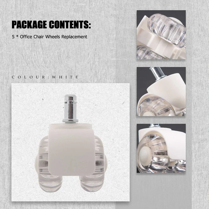 ABXH 5 peças rodízios para cadeira de escritório rodas de cadeira de mesa silenciosas resistentes de 2 polegadas rodas de ajuste universal para todos os pisos