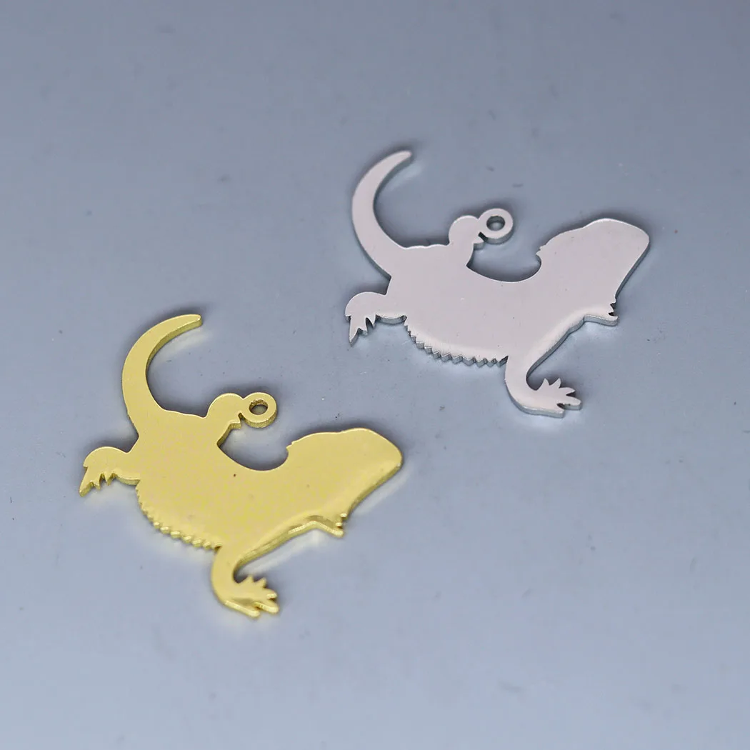 5pcs/lot Bearded Dragon Pendant Lizard Charm for Jewelry Metal Accessories DIY Charms For Jewelry Crafts Findings