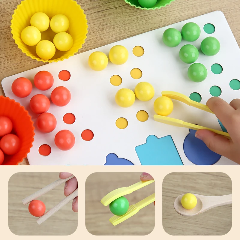 Montessori Digitale ontleding Clip Wiskundespeelgoed Kleur Match Wiskundige bediening Vroeg onderwijs Voorschools leerspel