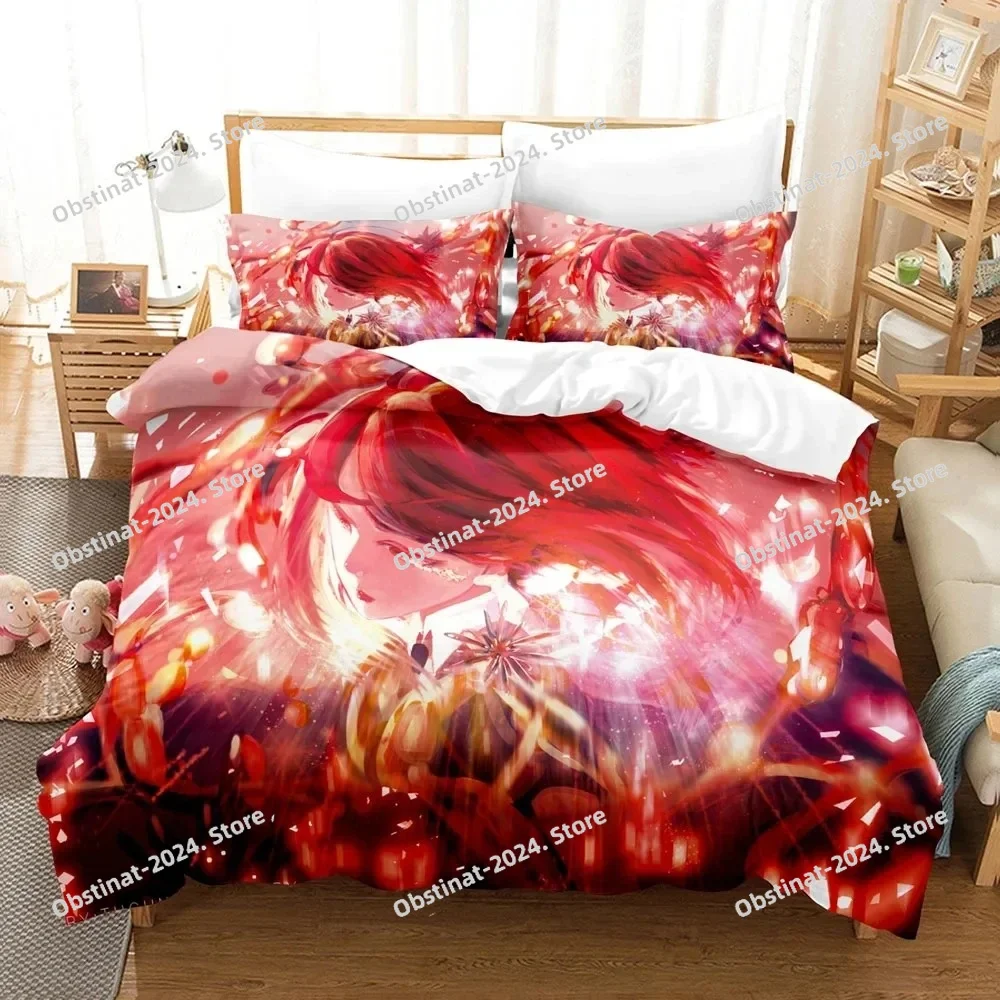 

3D Anime Land of the Lustrous Bedding Set Printed Bed Set Duvet Cover Sheet Pillowcase Bed Soft Quilt Cover Full Queen King Size