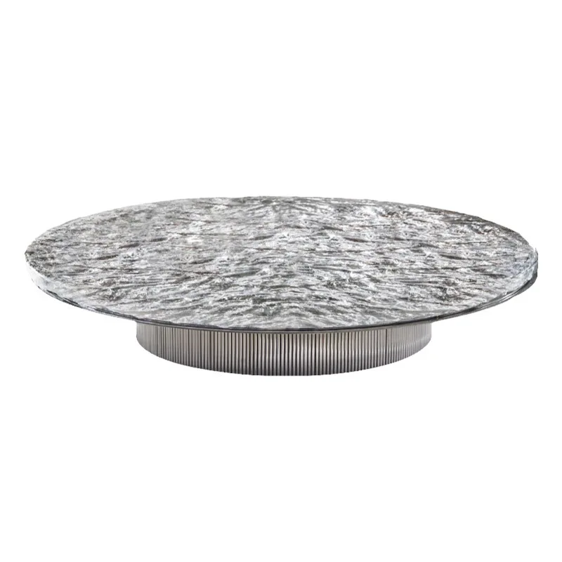 

Coffee table water ripple living room round light luxury Italian acrylic crystal small tea