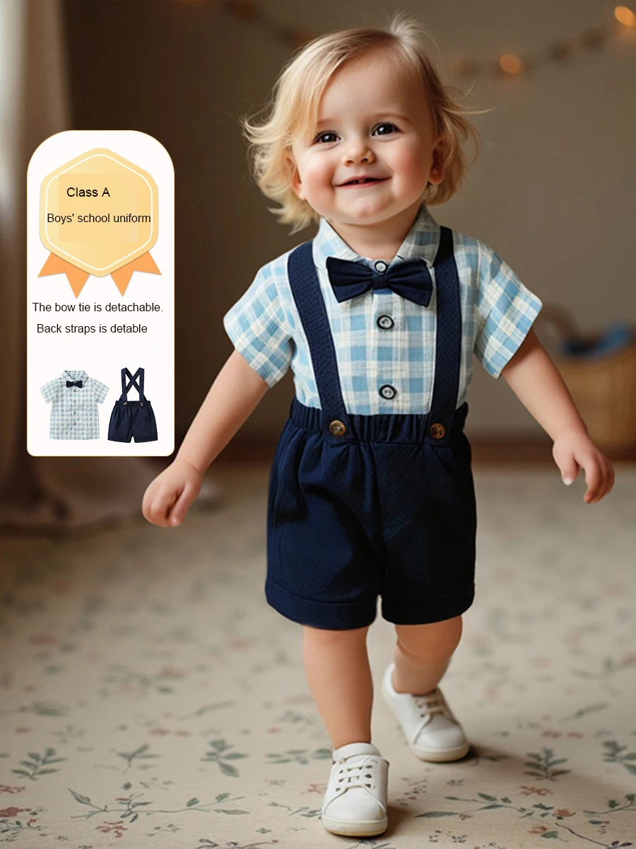 

baby boy summer gentlemen bow tie set for toddlers