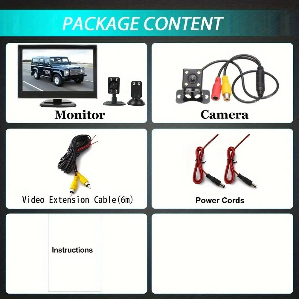 شاشة TFT LCD مقاس 5 بوصات DIY لكاميرا ركن السيارة ذات الرؤية الخلفية العكسية #3