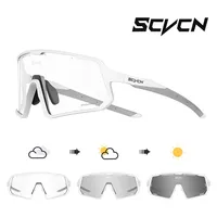 SCVCN Photochromic Cycling Sunglasses for Men Photochromic Cycling Glasses Mountain Bicycle Goggles Eyewear Sports MTB UV400