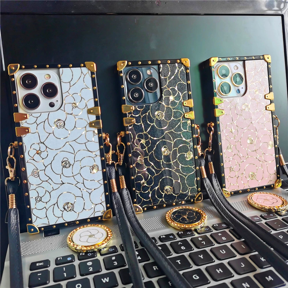 

Luxury Glitter Gold Line Rose Flower Retro Women Crossbody Lanyard Phone Case for Google Pixel 8 Pro Pixel 7 Pro 7A 6 PRO 6A