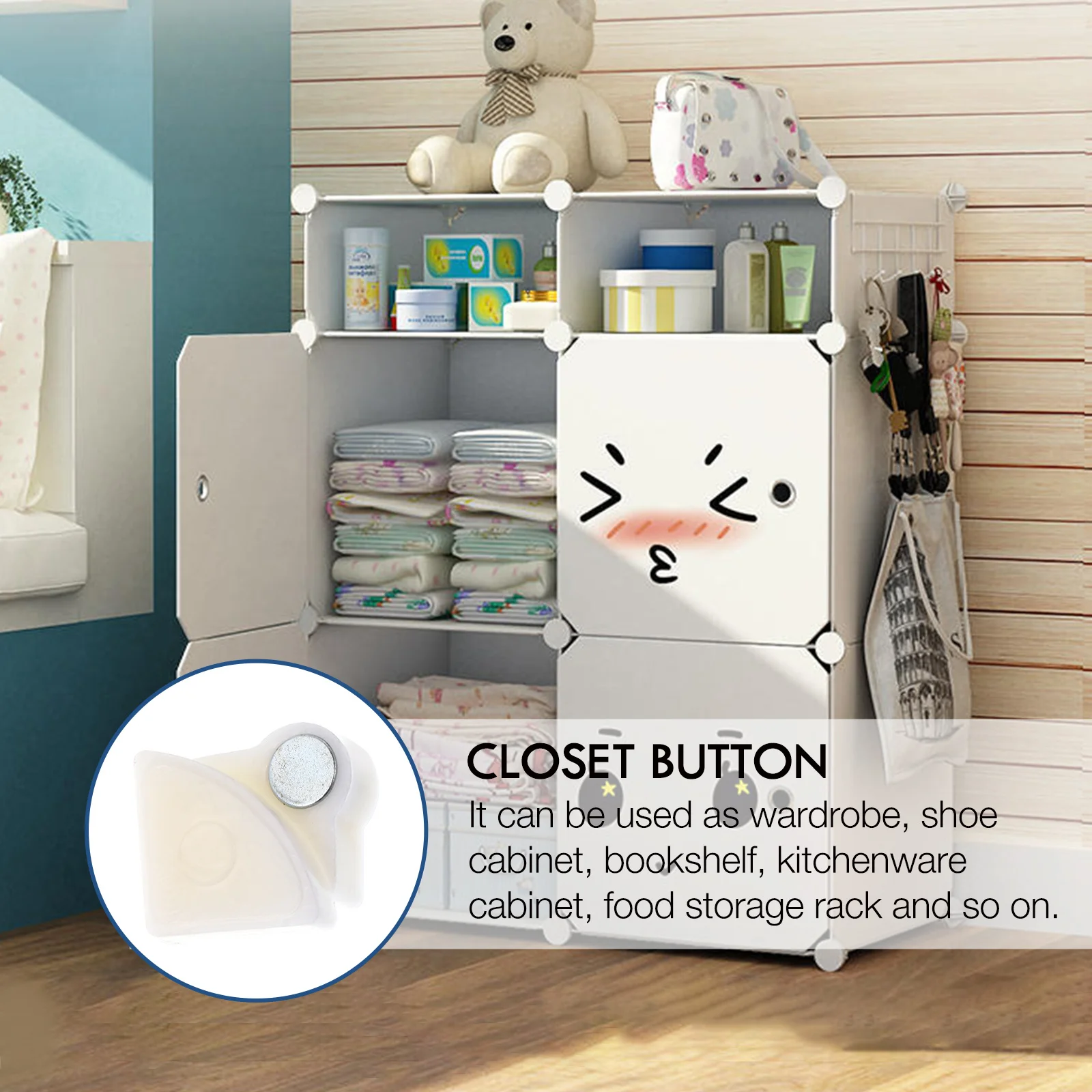 

40Pcs Plastic Buckles Fixed Buckle Cabinet Button for Shoe Closet Wardrobe Storage Combination Lockers Accessories