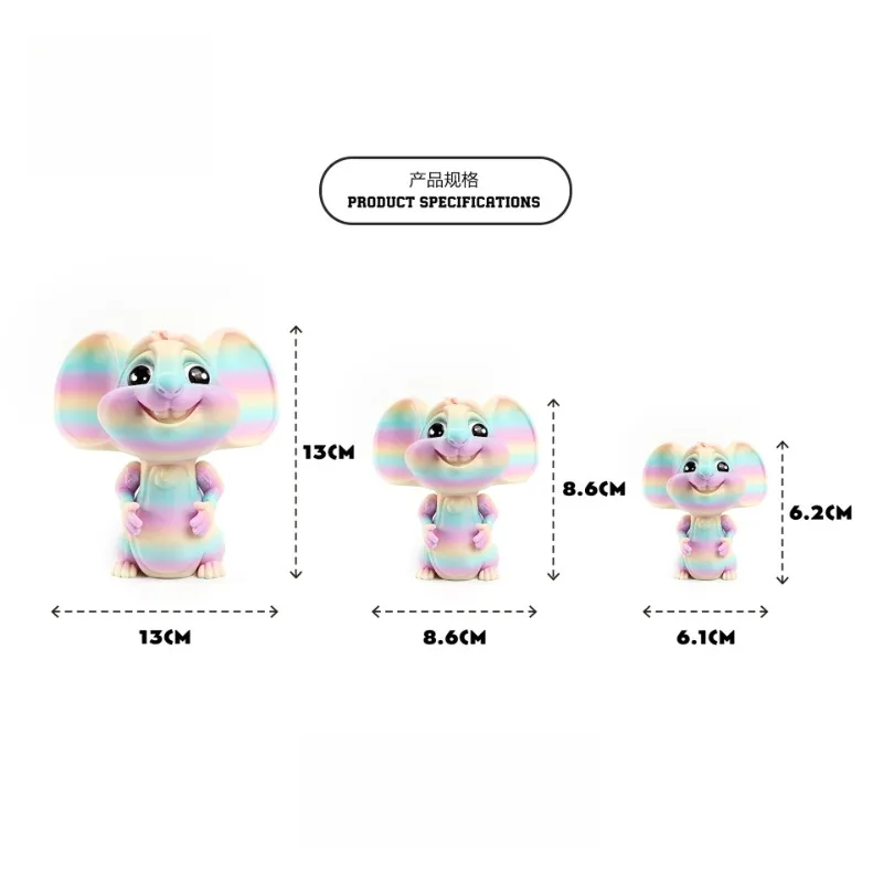 Stampa 3D Mouse dalle orecchie grandi Adorabile ornamento per animali domestici Giocattolo Carino giunto mobile Creativite Miniature Decorazione del desktop di casa Figurine