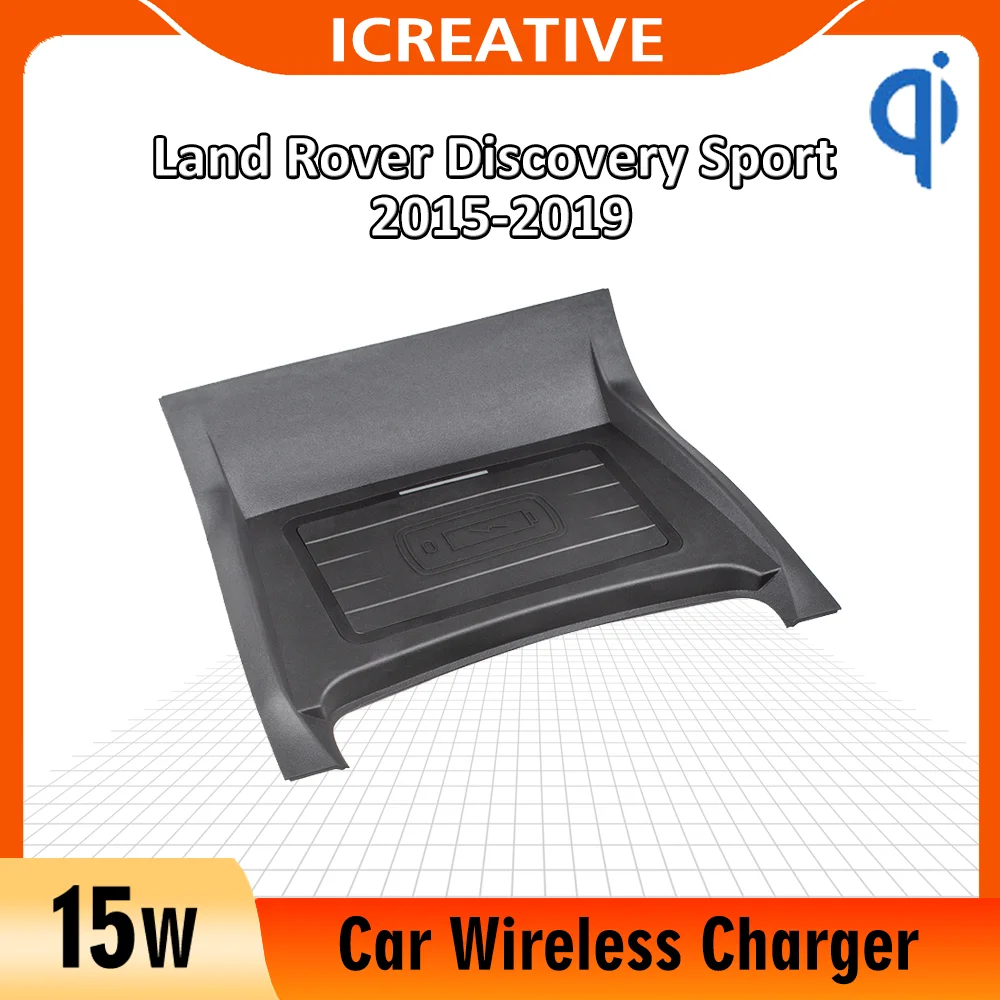 15W QI Wireless Charger For Land Rover Discovery Sport 2015 2016 2017 2018 2019 Fast Charging Plate Phone Holder Accessories