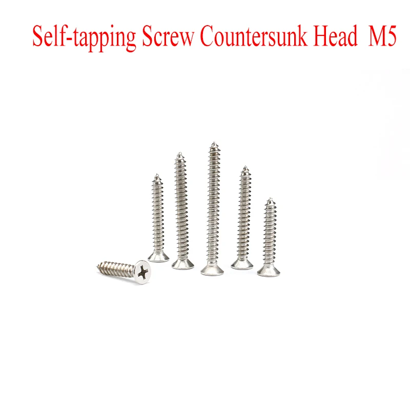 50PCS M5 Countersunk Self-tapping Screw Small Stainless Steel Light For Model RC Drone RC Plane Helicopter Boat