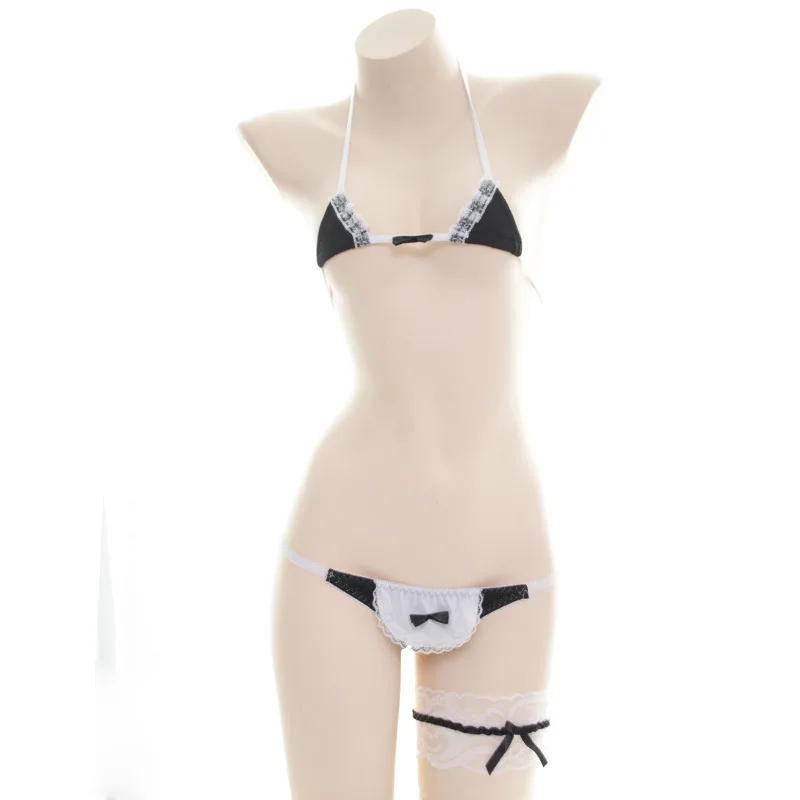 Amine Bandage-Conjunto de Bikini para mujer, traje de baño de sirvienta japonesa, Mini bañador de Cosplay, traje de baño sin espalda, Bikinis dulces para niñas 2023