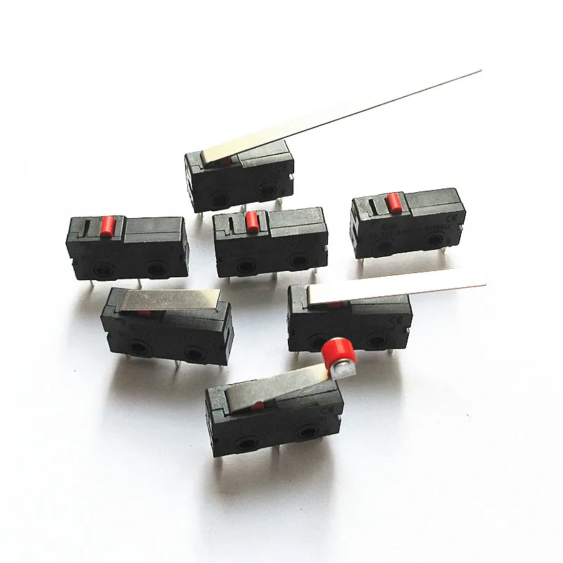 10PCS KW12 micro switch stroke limit switch contact button KW11-3Z-2  straight handle 3pin 5A 125V250V