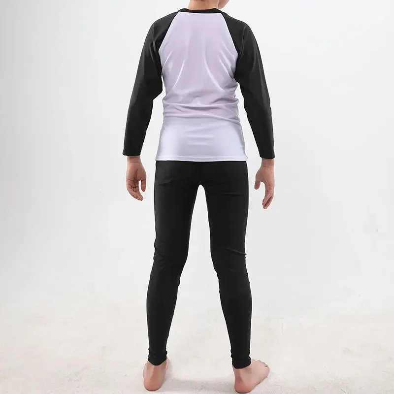 Costume da bagno estivo per bambini, protezione solare, costumi da bagno a maniche lunghe, lettera da ragazzo, muta sportiva da sub, costumi da bagno ad asciugatura rapida