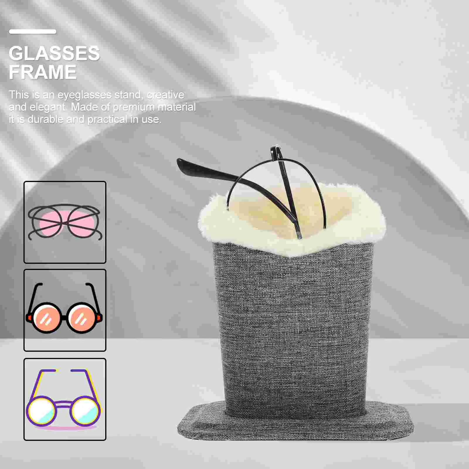 2 Pcs Fabric Glasses Holder Eyeglasses Stand Stands Convenient Sunglasses Frame Display Plush