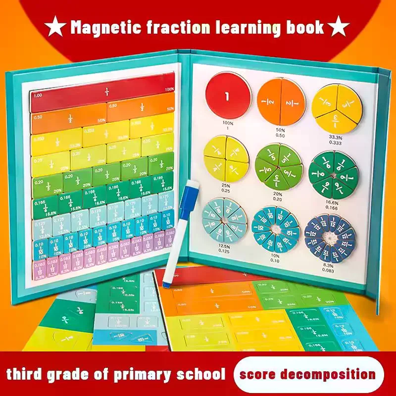 Magnetic Fraction Calculation Education Tool Fraction Educational Puzzle