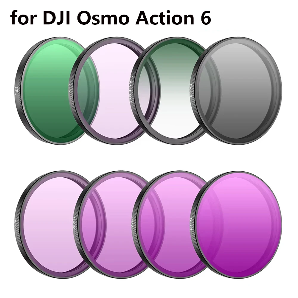 

CPL ND Lens Filters for DJI Action 6 Optical Glass Lenses Filter Set ND8 ND16 ND32 ND64 MCUV For DJI Osmo Action 6 Camera Parts