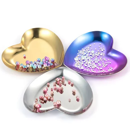 Ins-style stainless steel heart-shaped tray earrings ring ne