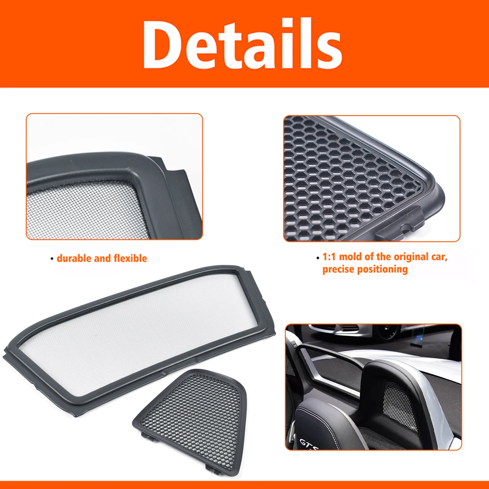 

Car Interior Seat Backrest Net Cover For Porsche Boxster 981 2013-2016 982 2017-2023 Seatback Seat Cushion Back Mesh Accessories