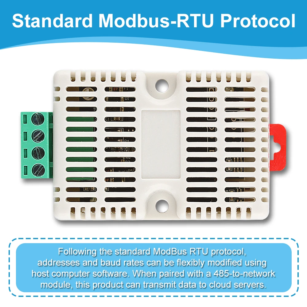 SHT30 Temperature Humidity Sensor Industrial Sensors Monitor Transmitter 5Pin 35MM DIN Tracks Output RS485 Modbus Protocol