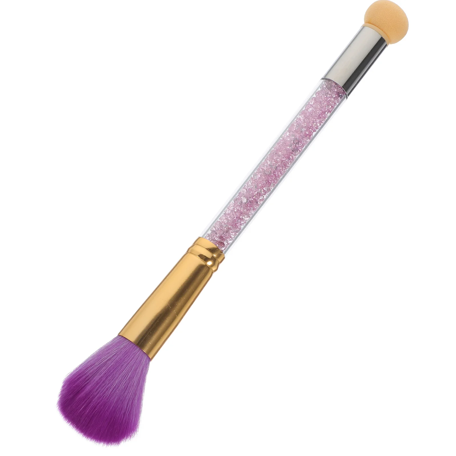 1 Uds. Brocha para decoración de uñas de doble cabezal, eliminador de polvo profesional, herramienta de manicura con diamantes de imitación acrílicos, brocha para maquillaje y colorete en polvo